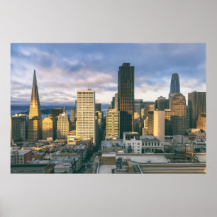 San Francisco Skyline bei Sonnenuntergang Poster