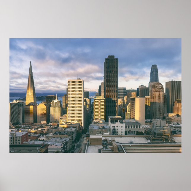 San Francisco Skyline bei Sunset Poster (Vorne)