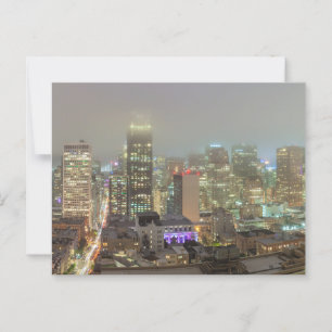 San Francisco Skyline Cityscape mit Nebel Postkarte