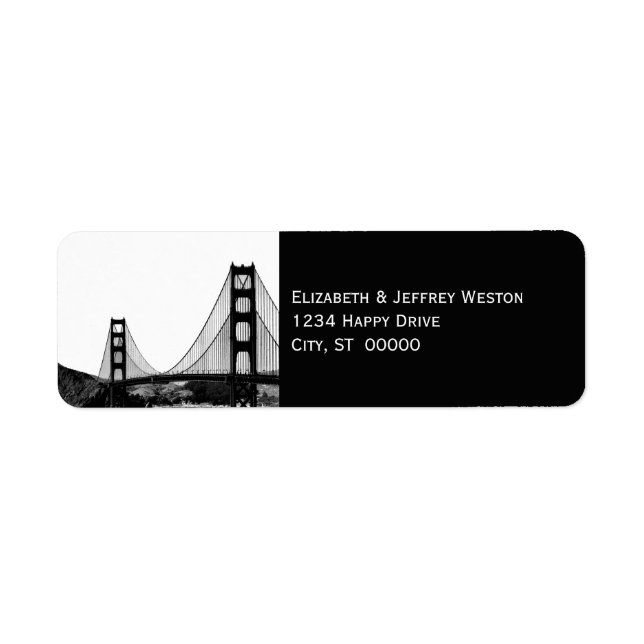 San Francisco Skyline Etched Look Address Label (Vorne)