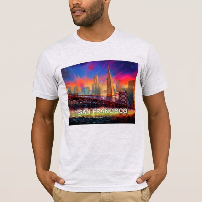 San Francisco Skyline Graffiti Art T-Shirt (Vorderseite)
