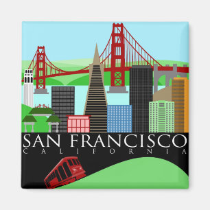 San Francisco Skyline-Illustrations-Magnet Magnet