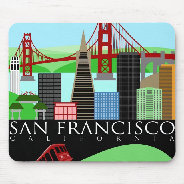 San Francisco Skyline-Illustrations-Mausunterlage Mousepad (Vorne)