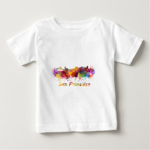 San Francisco skyline im Watercolor background Baby T-shirt
