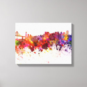 San Francisco skyline im Watercolor background Leinwanddruck