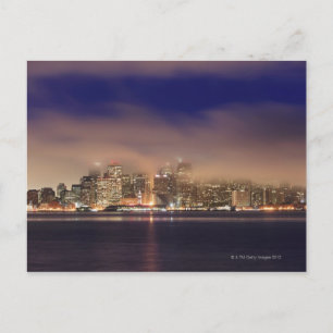 San Francisco Skyline in Nebel in der Nacht. Postkarte