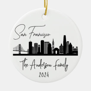 San Francisco Skyline Ornament, San Francisco Tree Keramik Ornament