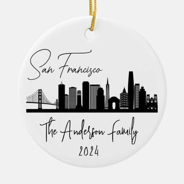 San Francisco Skyline Ornament, San Francisco Tree Keramik Ornament (Vorne)