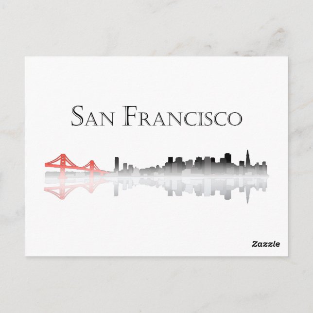 San Francisco Skyline Postcard Postkarte (Rückseite)