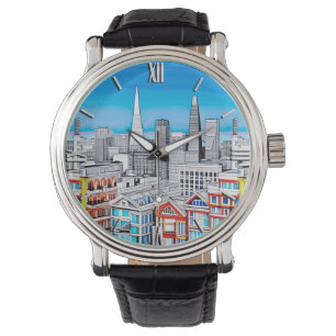 San Francisco Skyline Poster Art Armbanduhr