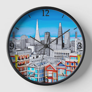 San Francisco Skyline Poster Art Uhr