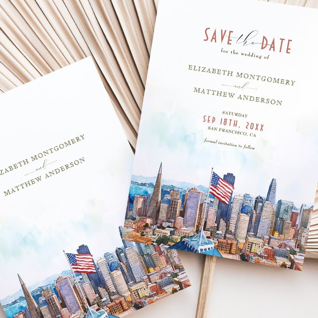 San Francisco Skyline Save the Date Zielort Einladung (Von Creator hochgeladen)