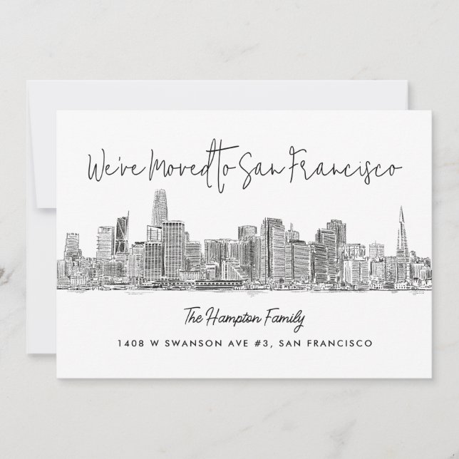 San Francisco Skyline Sketch Zeichnend Ankündigung (Vorderseite)