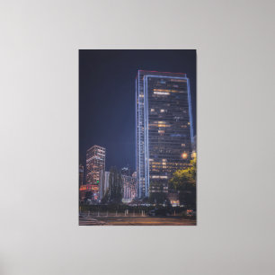 San Francisco Skyline Stadtbild bei Nacht Leinwanddruck