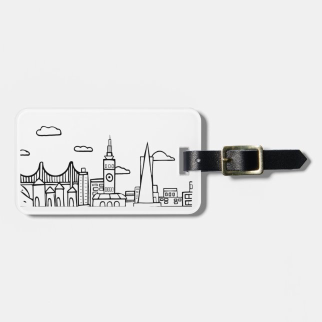 San Francisco Skyline Travel Tag Gepäckanhänger (Vorderseite horizontal)