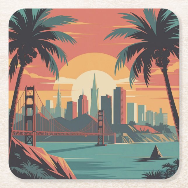 San Francisco Skyline Untersetzer Set (Vorderseite)