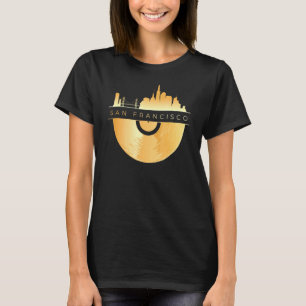 San Francisco Skyline Vinyl Record Kalifornien T-Shirt