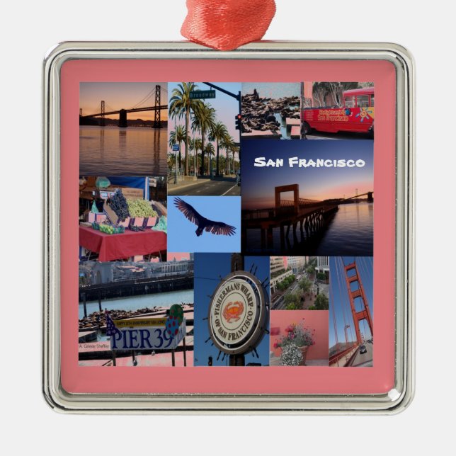 San Francisco Square Ornament Aus Metall (Vorne)
