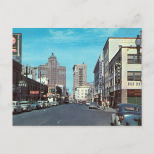 San Francisco St., El Paso TX Vintag Postkarte