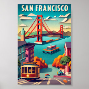 San Francisco, Städte der Welt, Vintage-Stil Poster