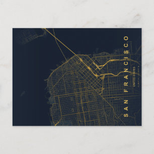 San Francisco Stadtplan Minimale Postkarte