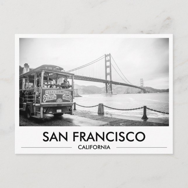 San Francisco-Straßenbahn an der Golden Gate Bridg Postkarte (Vorderseite)