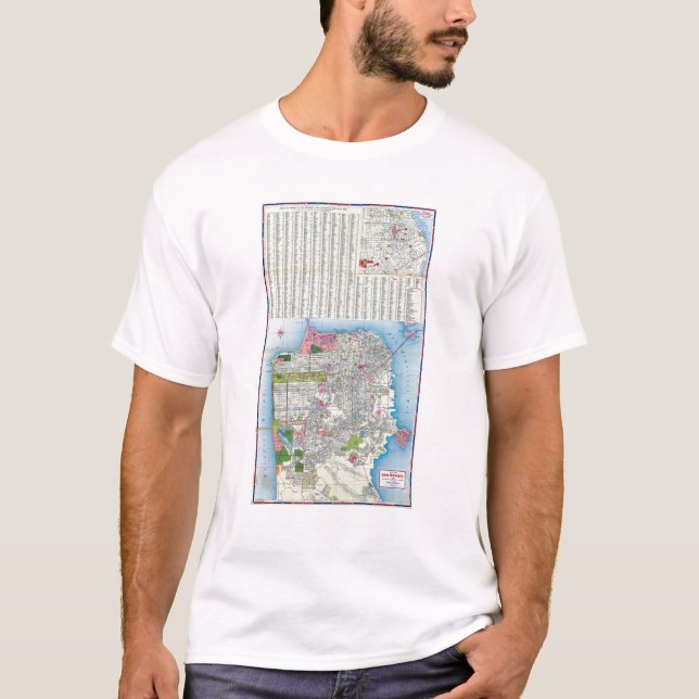 San Francisco Straßenkarte T-Shirt (Vorderseite)