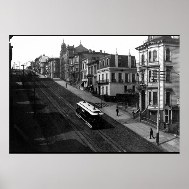 San Francisco Street mit Cable Car 1901 Poster (Vorne)