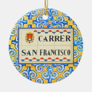 San Francisco Street Spanish Street Sign Keramik Ornament