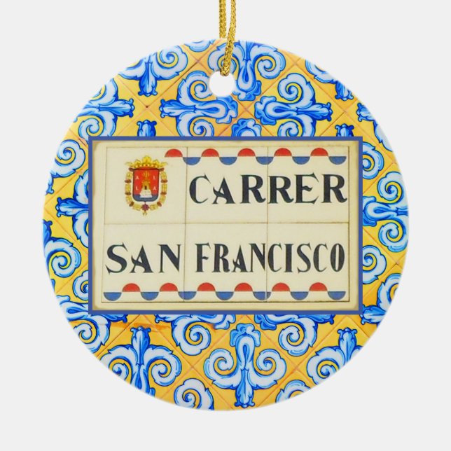 San Francisco Street Spanish Street Sign Keramik Ornament (Vorne)