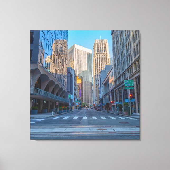 San Francisco Street View im Abend Leinwanddruck (Vorderseite)