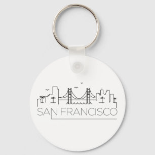 San Francisco Stylized Skyline Schlüsselanhänger