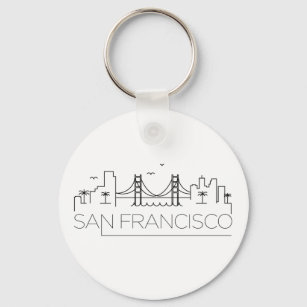 San Francisco Stylized Skyline Schlüsselanhänger