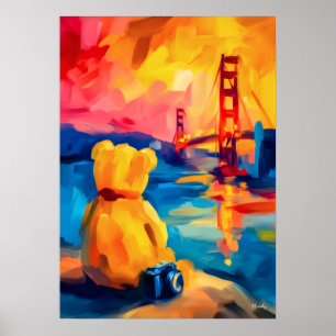 San Francisco Teddy Fauvist Sonnenuntergang Druck Poster