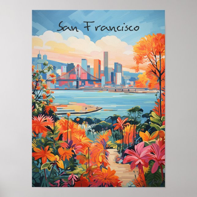 San Francisco Travel City Painting Aesthetic Poster (Vorne)