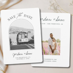 San Francisco Trolley Schwarz-Weiß Save the Date Einladung