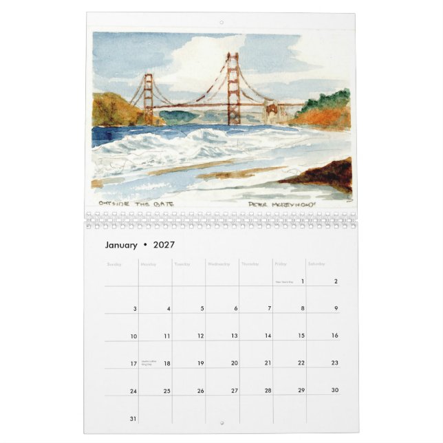 San Francisco und das Golden Gate Kalender (Jan 2027)