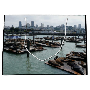 San Francisco und Pier 39 Sea Lions City Skyline Große Geschenktüte