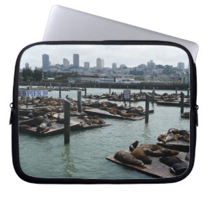 San Francisco und Pier 39 Sea Lions City Skyline Laptopschutzhülle