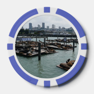 San Francisco und Pier 39 Sea Lions City Skyline Pokerchips