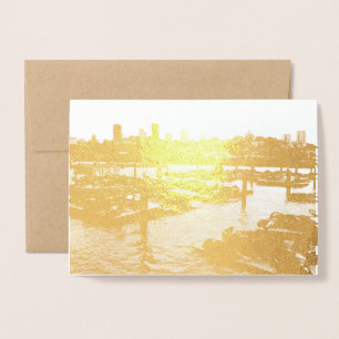 San Francisco und Pier 39 Seelöwen Stadt Skyline Folienkarte