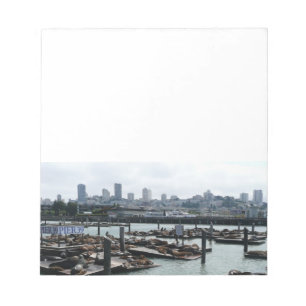 San Francisco und Pier 39 Seelöwen Stadt Skyline Notizblock