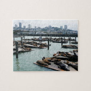 San Francisco und Pier 39 Seelöwen Stadt Skyline Puzzle