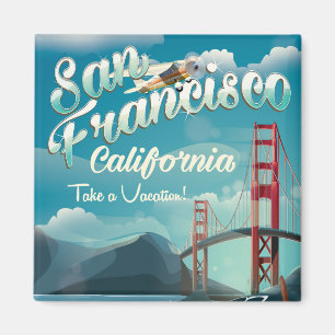 San Francisco Urlaub vintage Reiseplakat Magnet