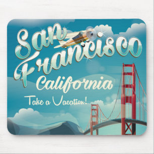 San Francisco Urlaub vintage Reiseplakat Mousepad