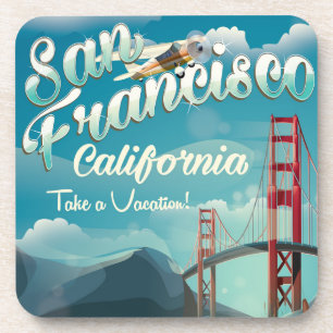 San Francisco Urlaub vintage Reiseplakat Untersetzer