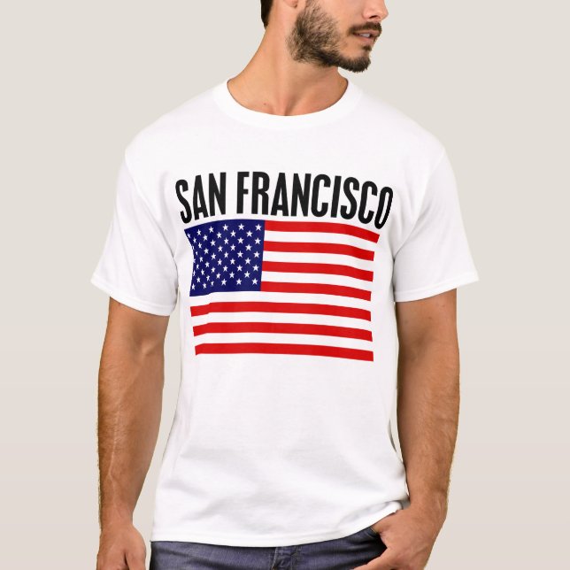 San Francisco, US Flagge T-Shirt (Vorderseite)