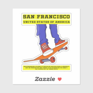 San Francisco, USA Skate Aufkleber