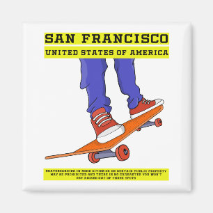 San Francisco, USA Skate Magnet