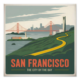 San Francisco USA Vintag Fotodruck